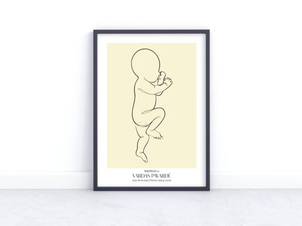 Minimalistiniai metrikai, dešinė, rusva, 2 dizainas, 2 šriftas