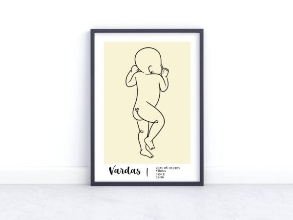 Minimalistiniai metrikai, dešinė, rusva, 1 dizainas, 1 šriftas