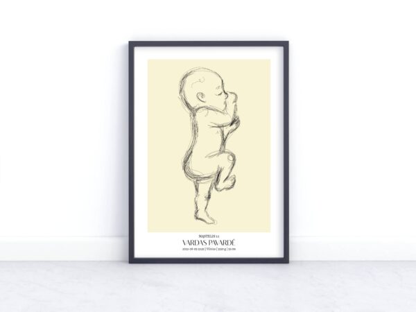 Minimalistiniai metrikai, dešinė, rusva, 5 dizainas, 2 šriftas