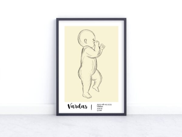 Minimalistiniai metrikai, dešinė, rusva, 6 dizainas, 1 šriftas