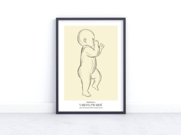 Minimalistiniai metrikai, dešinė, rusva, 6 dizainas, 2 šriftas