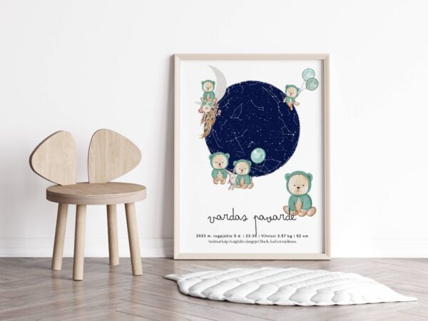 Metrikai-žvaigždėlapis "Meškučiai" - Image 3