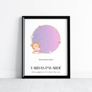 Metrikai-žvaigždėlapis "Mylintis meškutis"