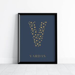 Vardo plakatas "Žvaigždėtos raidės"
