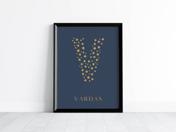 Vardo plakatas "Žvaigždėtos raidės"