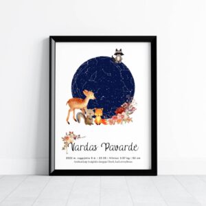 Metrikai-žvaigždėlapis "Miško gyvūnai"