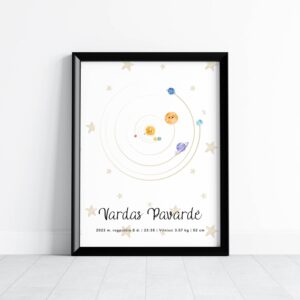 Metrikai-saulės sistemos plakatas "Žvaigzdelės"